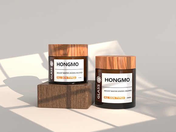 amber glass cosmetic jars​