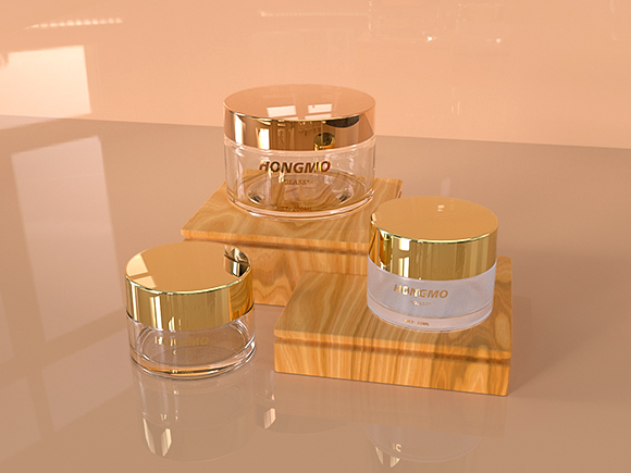 clear glass cosmetic jars​