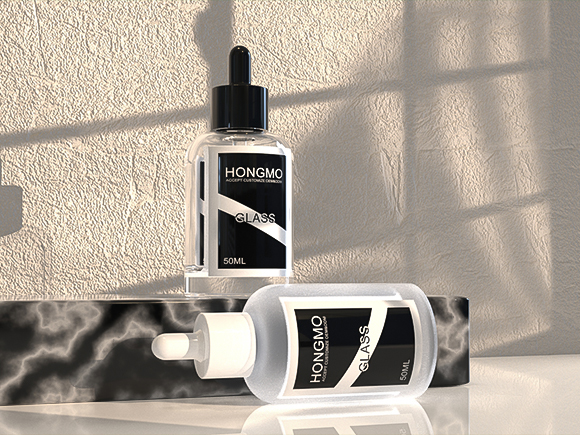 frosted glass dropper bottle