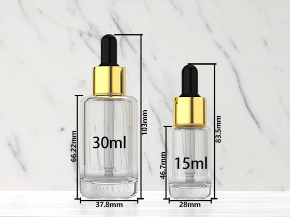 1 ounce glass bottle with dropper