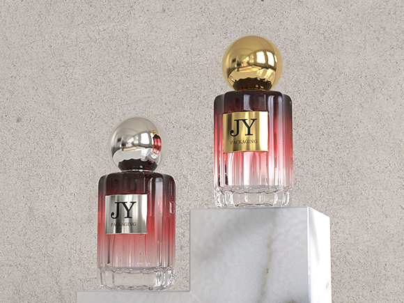 silver luxury perfume bottle thick glass