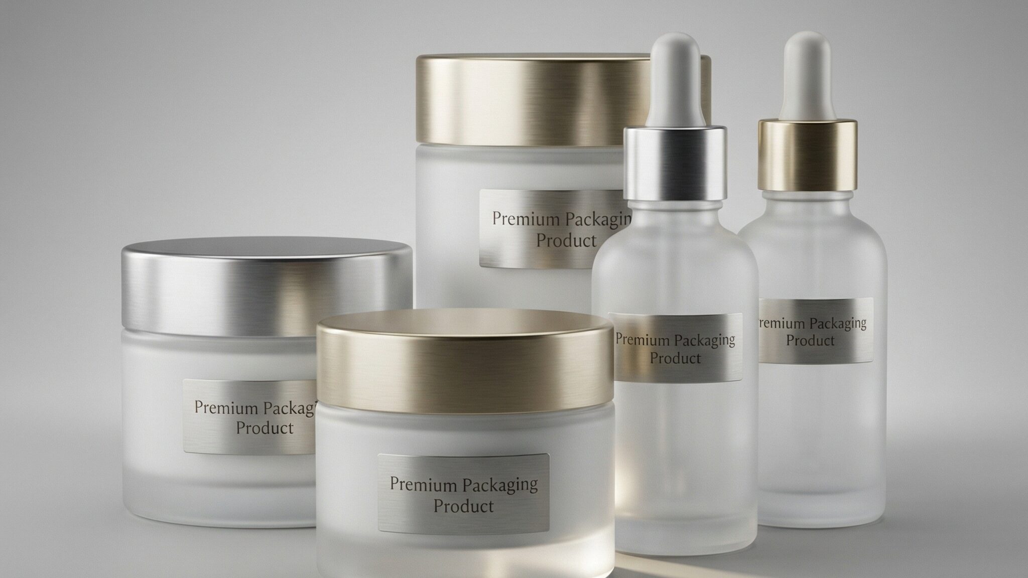 Professional B2B imagery of Premium Packaging Product focusing on Trend 1: Frosted Glass.