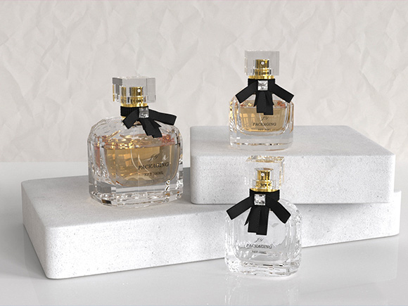 premium crystal clear glass perfume