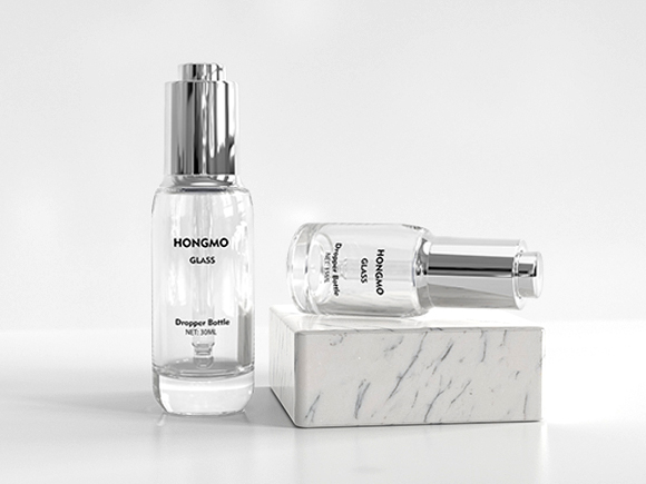 clear essence bottle with dropper